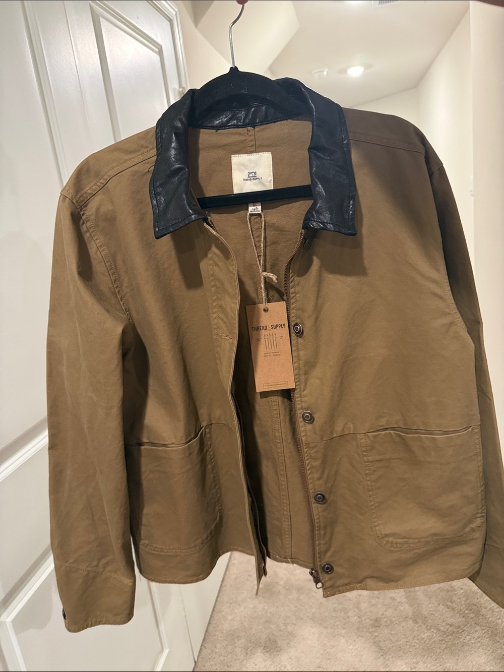 NWT Thread & Supply Zola Barn Chore Jacket Toasted Coconut 100% Cotton Sz Medium